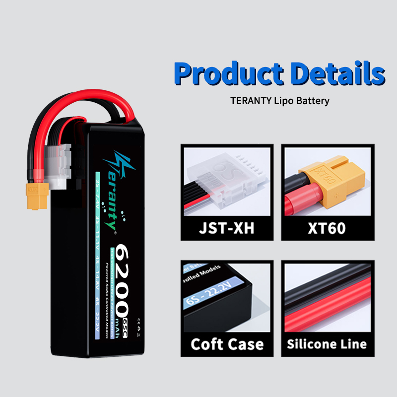 แบตเตอรี่ลิโพ TERANTY 6S 6200m - Drone Racing Battery บทวิจารณ์และราคา