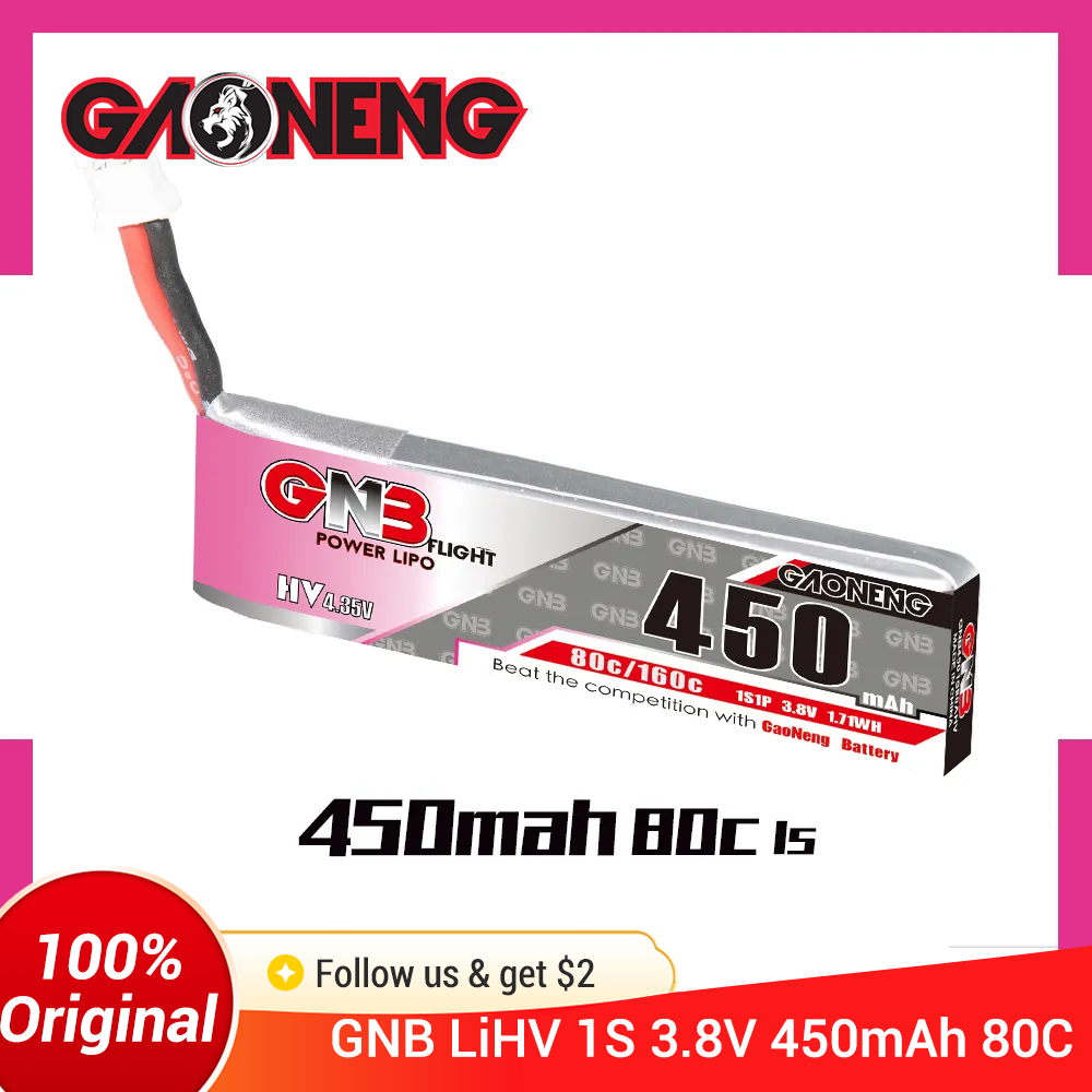 แบตเตอรี่ GAONENG GNB 1S 450mA - Drone Racing Battery บทวิจารณ์และราคา