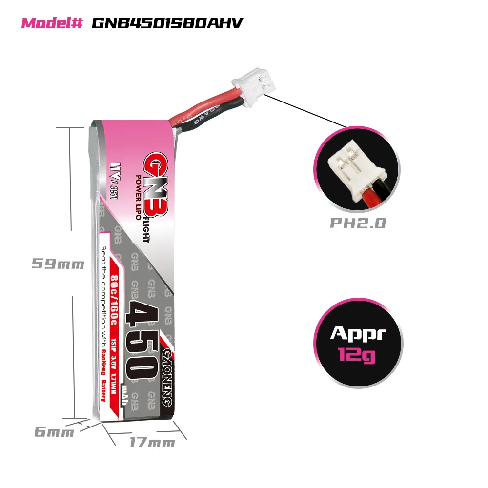 แบตเตอรี่ GAONENG GNB 1S 450mA - Drone Racing Battery บทวิจารณ์และราคา