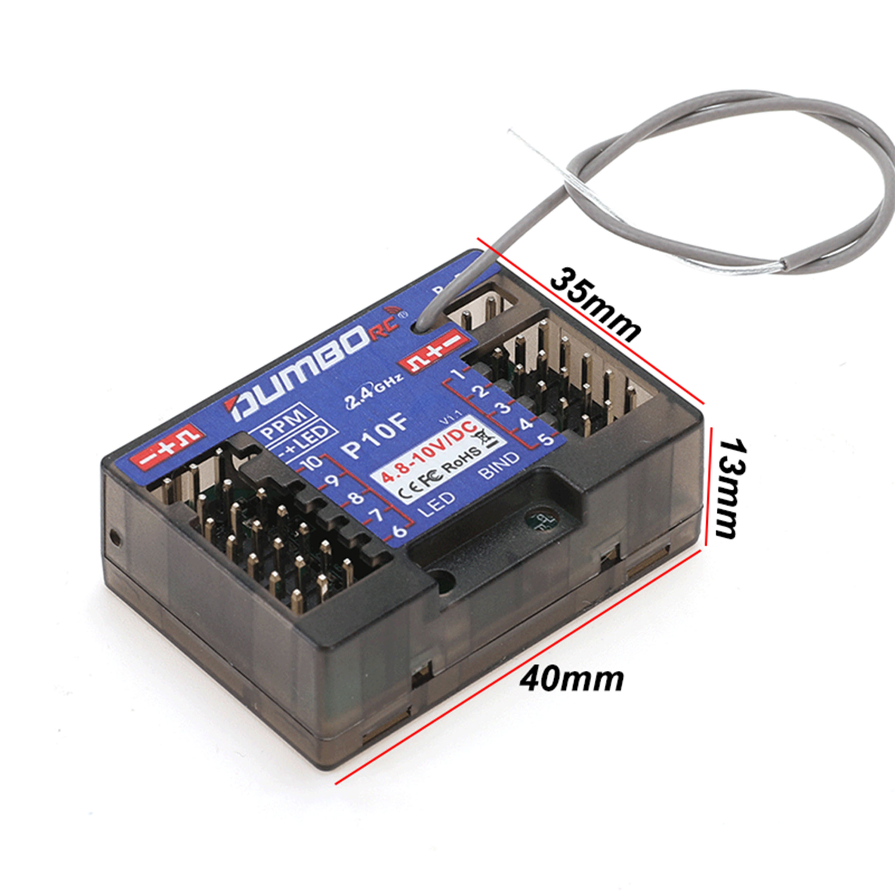 DUMBORC P10F P10FG 10CH 2.4GHz - Drone Racing Receiver บทวิจารณ์และราคา